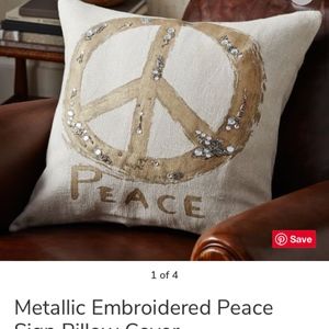 Pottery Barn Peace Sign Pillowcases ( Set of 2 )